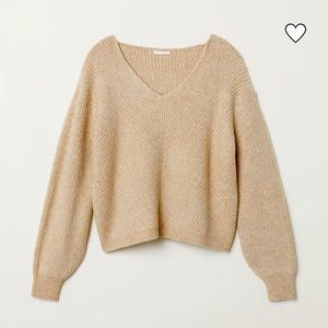 H&M V-Neck Beige Sweater